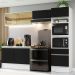 Armário de Cozinha Completa 260cm Branco/Preto Diamante Madesa 02