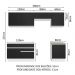 Armário de Cozinha Completa 260cm Branco/Preto Glamy Madesa 05