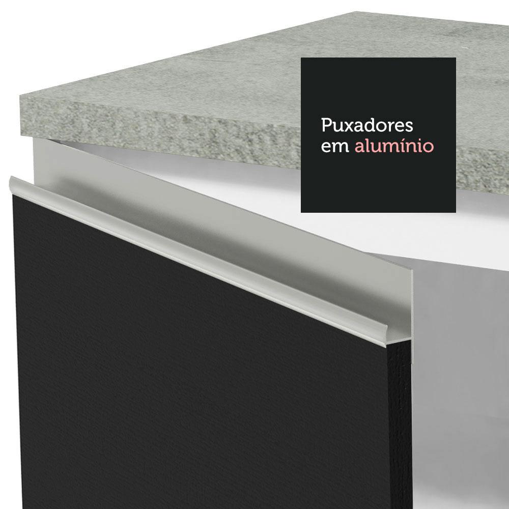 Armário de Cozinha Completa 260cm Branco/Preto Glamy Madesa 05