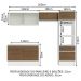 Armário de Cozinha Completa 260cm Branco/Rustic Topazio Madesa 01