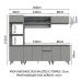 Armário de Cozinha Completa 260cm Cinza Nice Madesa 01