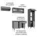 Armário de Cozinha Completa 260cm Cinza Nice Madesa 04