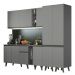 Armário de Cozinha Completa 260cm Cinza Nice Madesa 05