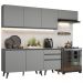 Armário de Cozinha Completa 260cm Cinza Nice Madesa 12