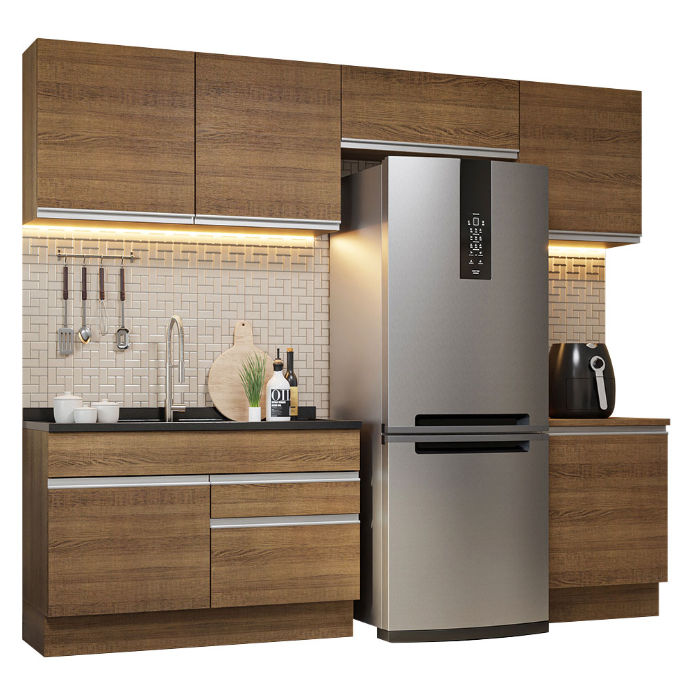 Armário de Cozinha Completa 260cm Rustic Glamy Madesa 05