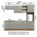 Armário de Cozinha Completa 260cm Rustic/Cinza Lux Madesa 08