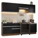 Armário de Cozinha Completa 260cm Rustic/Preto Glamy Madesa 05