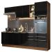 Armário de Cozinha Completa 260cm Rustic/Preto Lux Madesa 08