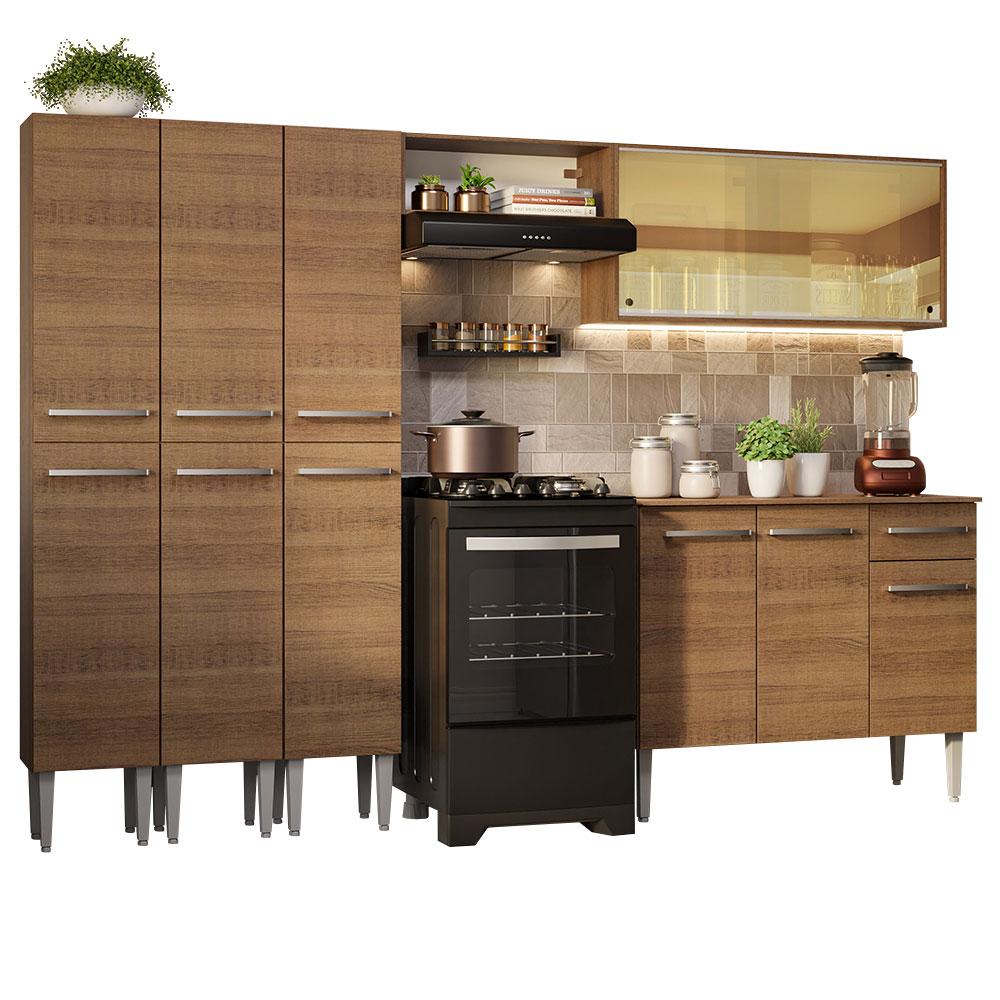 Armário de Cozinha Completa 261cm Rustic Emilly Madesa 05