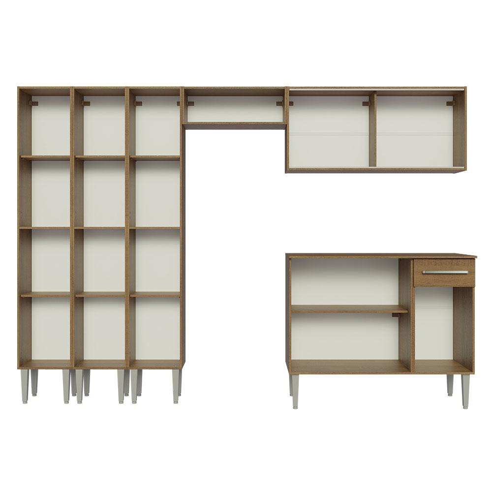 Armário de Cozinha Completa 261cm Rustic Emilly Madesa 05