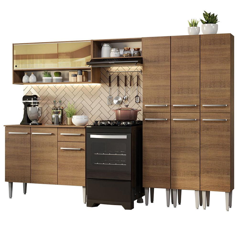 Armário de Cozinha Completa 261cm Rustic Emilly Madesa 08
