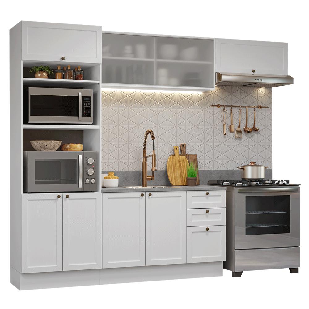 Armário de Cozinha Completa 270 cm Branco Vik Madesa 03