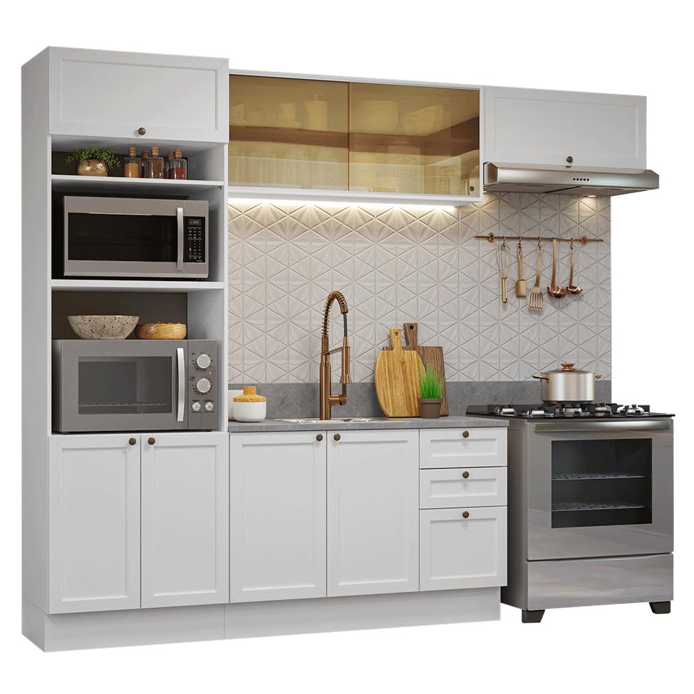 Armário de Cozinha Completa 270 cm Branco Vik Madesa 04