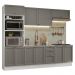 Armário de Cozinha Completa 270 cm Branco/Cinza Vik Madesa 01