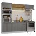 Armário de Cozinha Completa 270 cm Branco/Cinza Vik Madesa 04