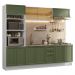 Armário de Cozinha Completa 270 cm Branco/Verde Vik Madesa 02