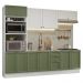 Armário de Cozinha Completa 270 cm Branco/Verde/Branco Vik Madesa 01