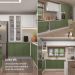 Armário de Cozinha Completa 270 cm Branco/Verde/Branco Vik Madesa 01