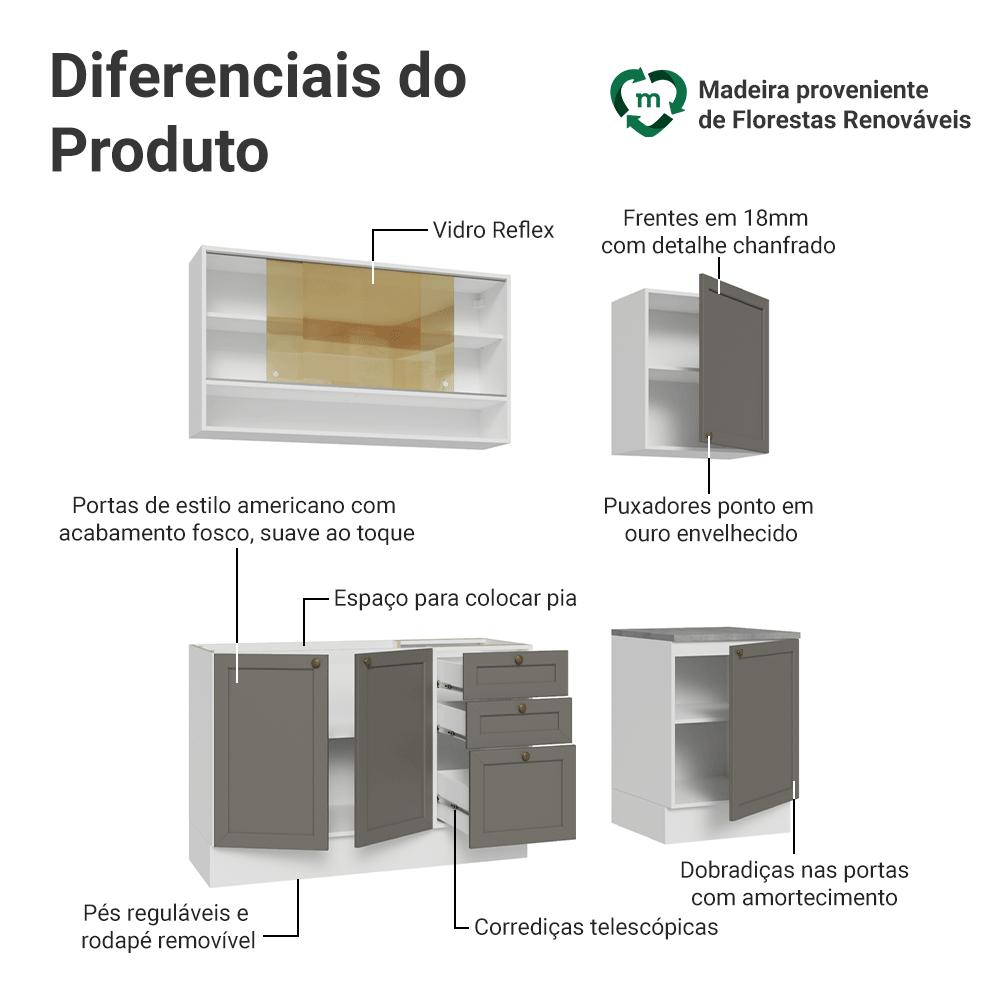 Armário de Cozinha Completa 270 cm RC Vik Madesa 03