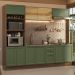 Armário de Cozinha Completa 270 cm Rustic/Verde Vik Madesa 02
