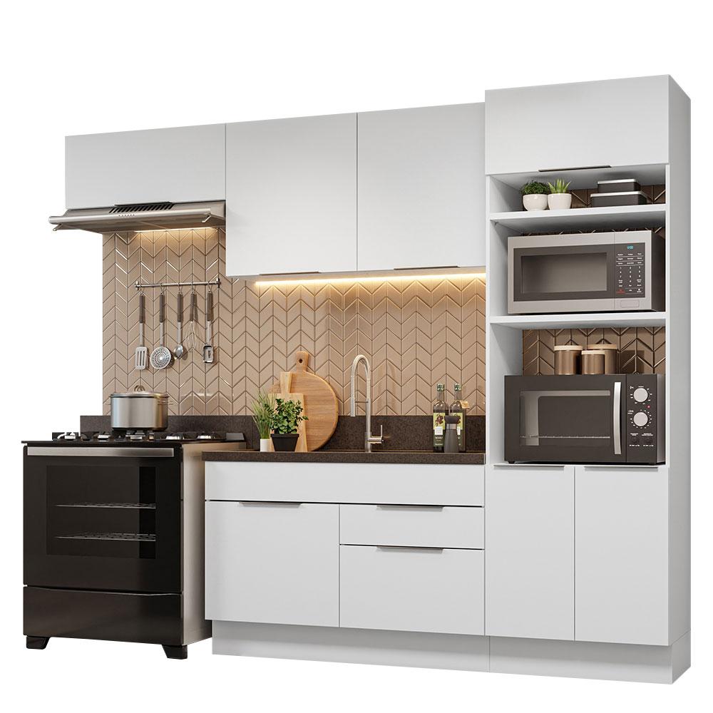 Armário de Cozinha Completa 270cm Branco Stella Madesa 10