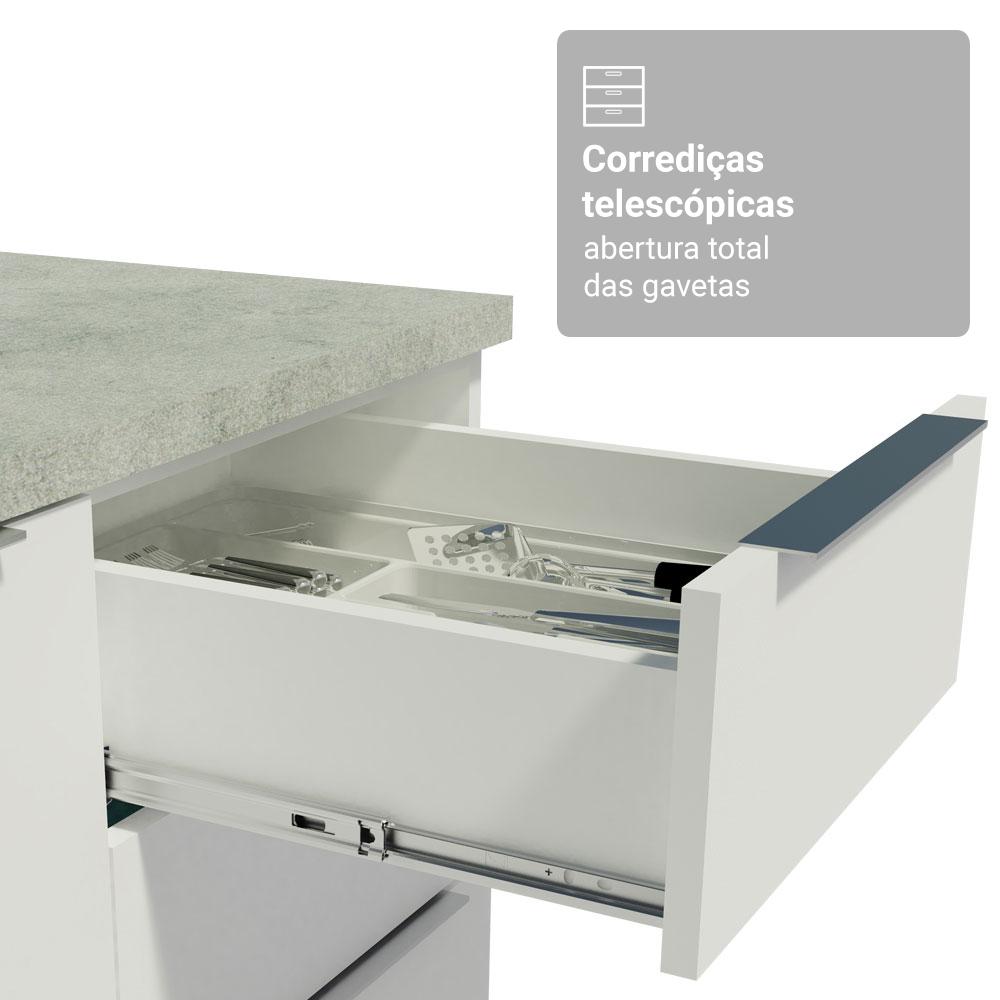 Armário de Cozinha Completa 270cm Branco Stella Madesa 11