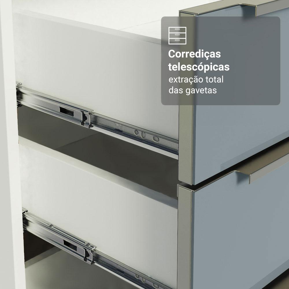 Armário de Cozinha Completa 270cm Branco/Cinza Lux Madesa 04