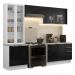 Armário de Cozinha Completa 270cm Branco/Preto Lux Madesa 04