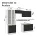 Armário de Cozinha Completa 270cm Branco/Preto Lux Madesa 04