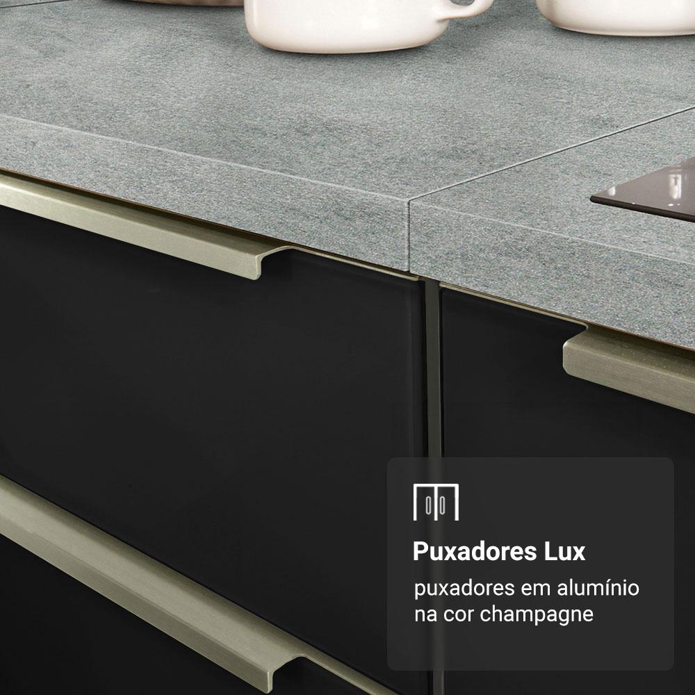 Armário de Cozinha Completa 270cm Branco/Preto Lux Madesa 04