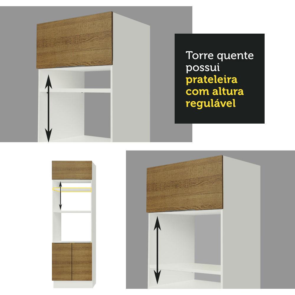 Armário de Cozinha Completa 270cm Branco/Rustic Stella Madesa 05