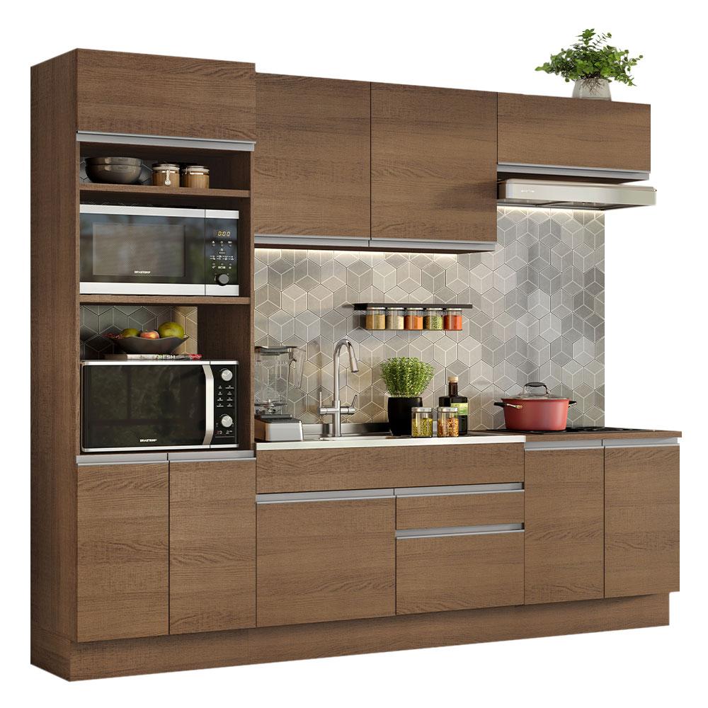 Armário de Cozinha Completa 270cm Rustic Glamy Madesa 13