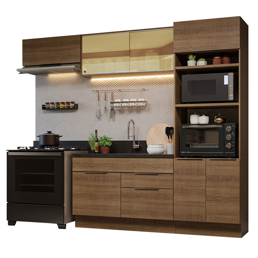 Armário de Cozinha Completa 270cm Rustic Stella Madesa 08