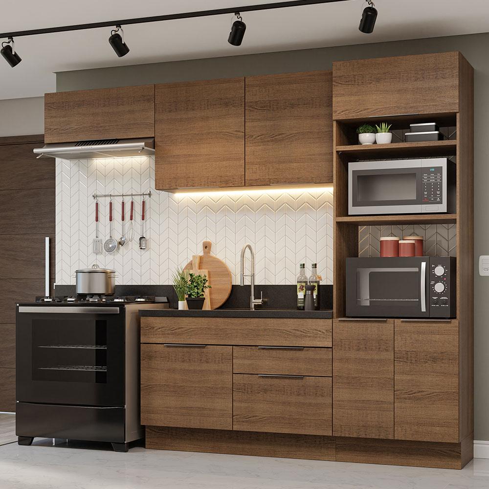 Armário de Cozinha Completa 270cm Rustic Stella Madesa 10