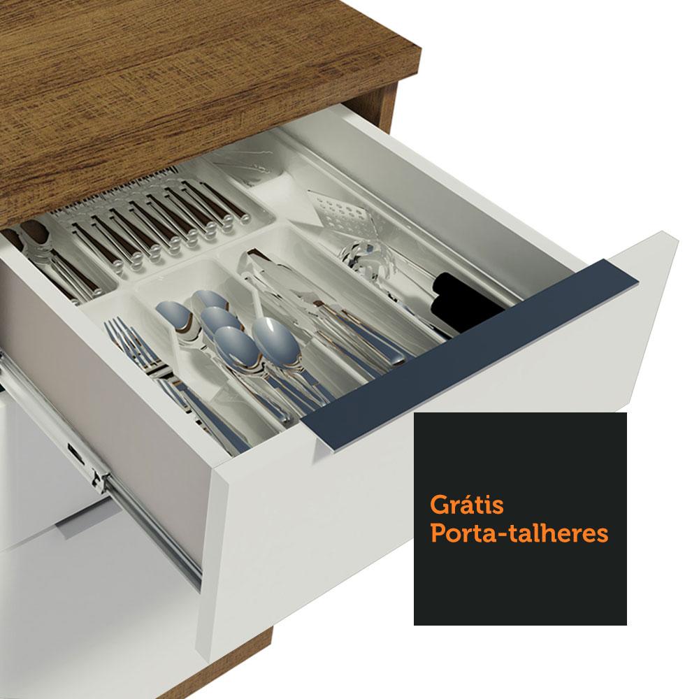Armário de Cozinha Completa 270cm Rustic/Branco Stella Madesa 06