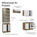 Armário de Cozinha Completa 270cm Rustic/Branco Veludo Lux Madesa 04