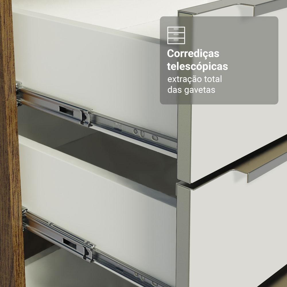 Armário de Cozinha Completa 270cm Rustic/Branco Veludo Lux Madesa 04