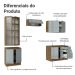Armário de Cozinha Completa 270cm Rustic/Cinza Lux Madesa 04