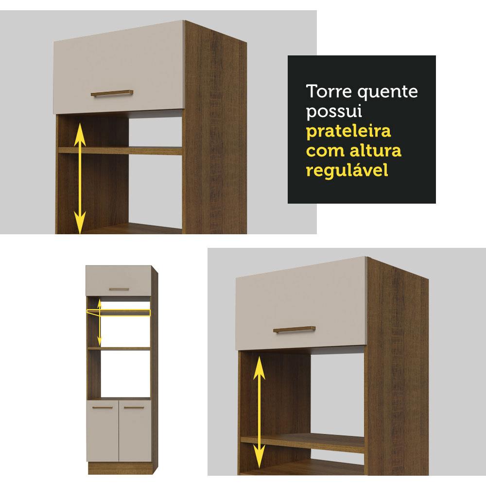 Armário de Cozinha Completa 270cm Rustic/Crema Agata Madesa 08
