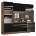 Armário de Cozinha Completa 270cm Rustic/Preto Glamy Madesa 14