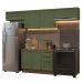 Armário de Cozinha Completa 280 cm Rustic/Verde Vik Madesa 01