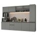 Armário de Cozinha Completa 280 cm Suspensa Cinza Nice Madesa 04