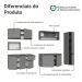 Armário de Cozinha Completa 280 cm Suspensa Cinza Nice Madesa 05