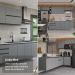 Armário de Cozinha Completa 280 cm Suspensa Cinza Nice Madesa 05