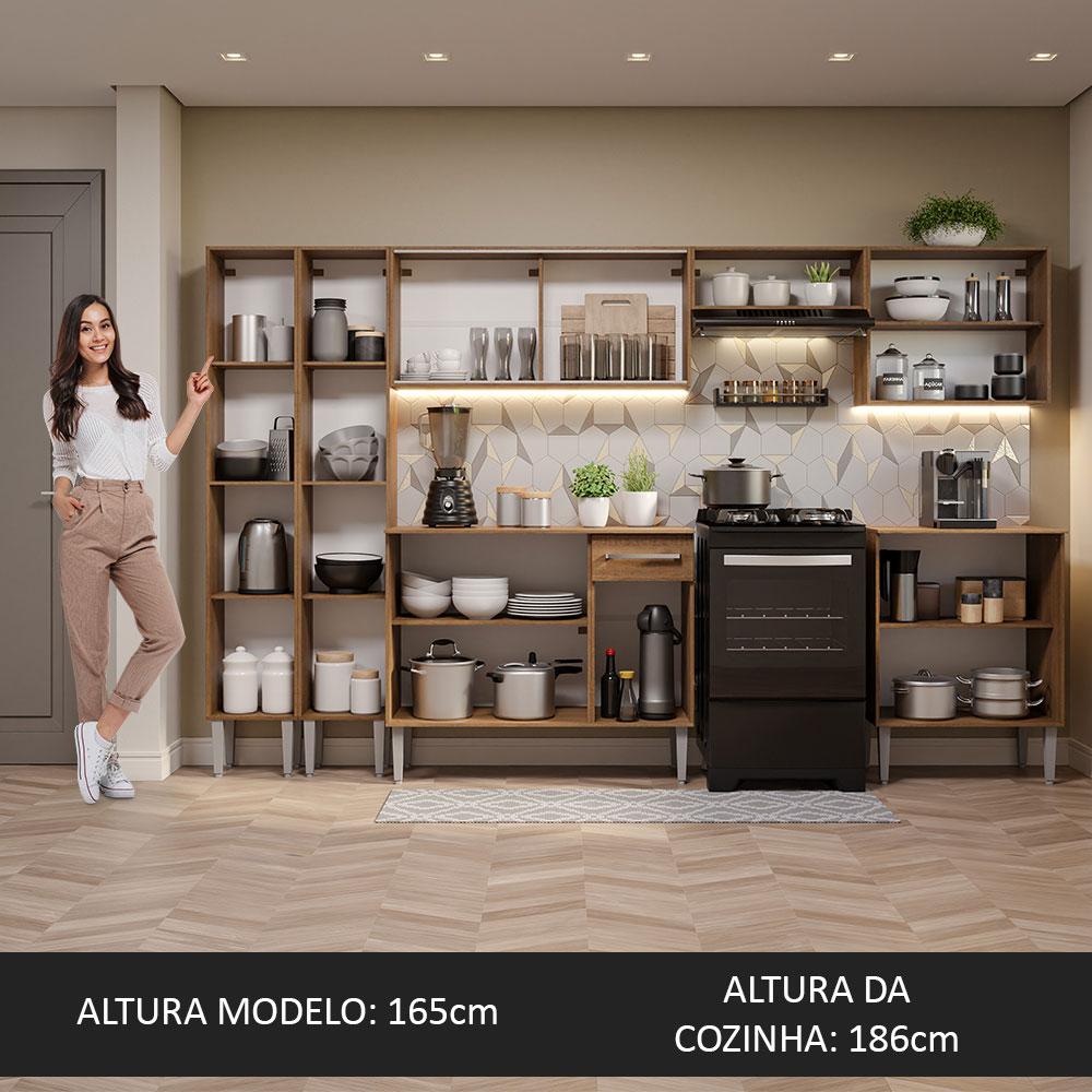 Armário de Cozinha Completa 293cm Rustic Emilly Madesa 05