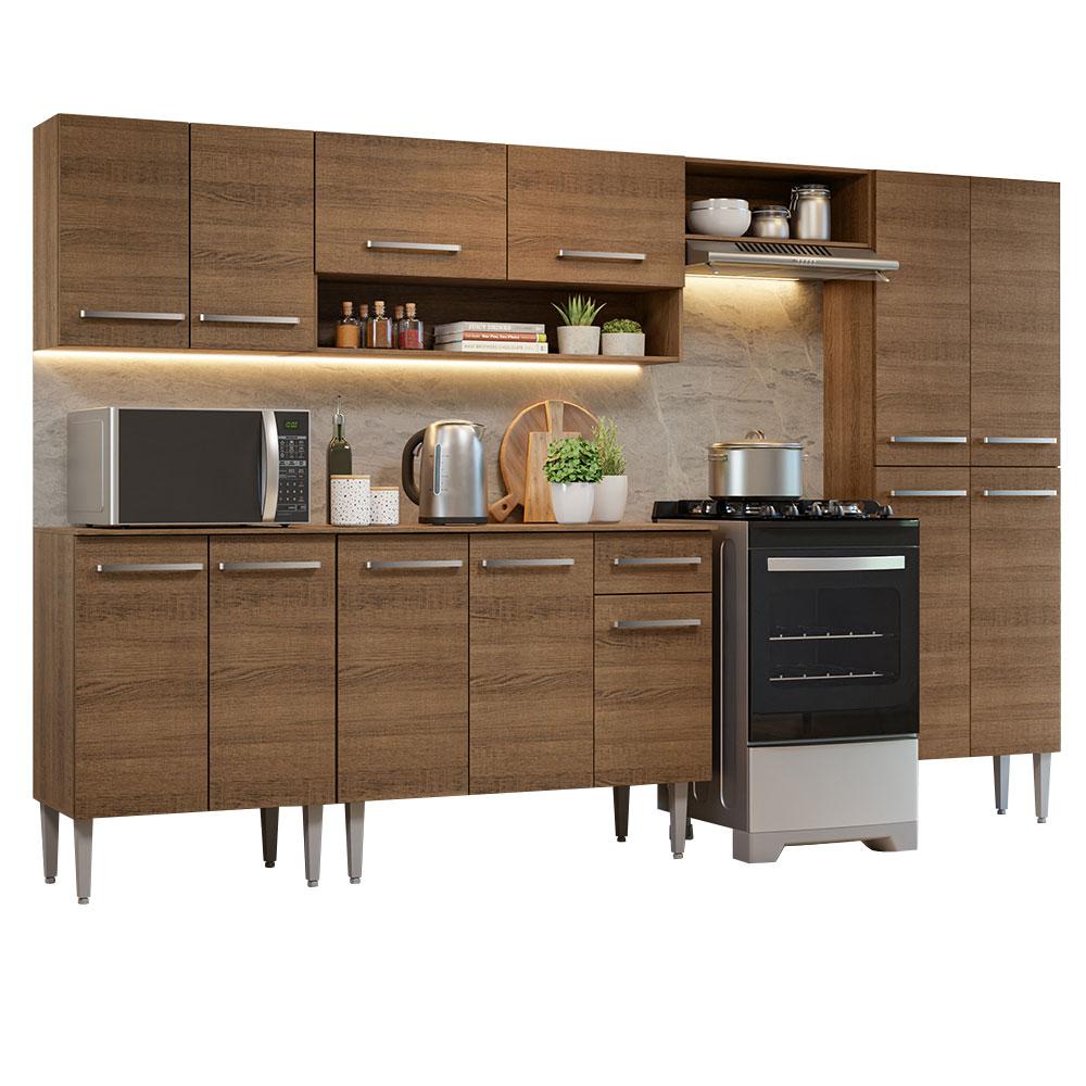 Armário de Cozinha Completa 293cm Rustic Emilly Madesa 10