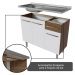 Armário de Cozinha Completa 293cm Rustic/Branco Emilly Madesa 09