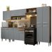Armário de Cozinha Completa 293cm Rustic/Cinza Emilly Madesa 01