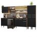 Armário de Cozinha Completa 293cm Rustic/Preto Emilly Madesa 03