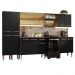 Armário de Cozinha Completa 293cm Rustic/Preto Emilly Madesa 05
